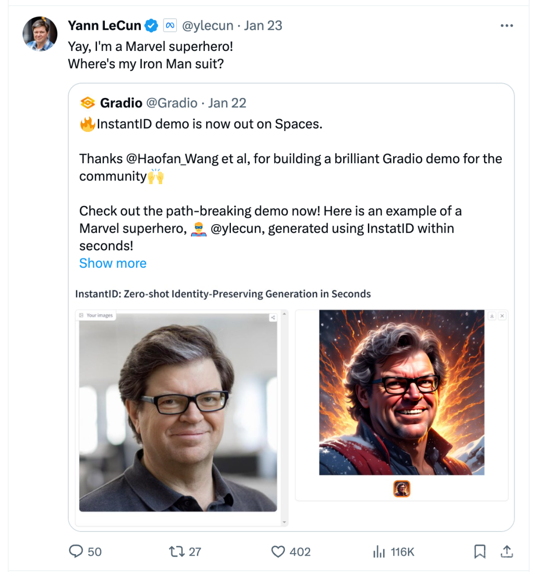 小红书开源「InstantID」效果炸裂，被Yann LeCun点赞，迅速蹿上Github热榜